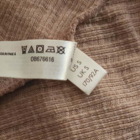 FREE PEOPLE FP BEACH Seashore Ruffle Mini Dress Mauve Ribbed Tiered Sleeve Small - Picture 6 of 7